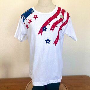 Vintage Patriotic - T-Shirt - Womens - Size Medium - Embellished Rhinestones